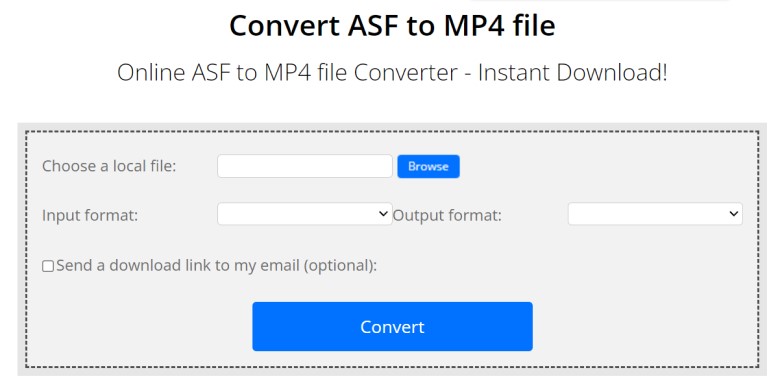 Convertidor en línea de ASF a MP4