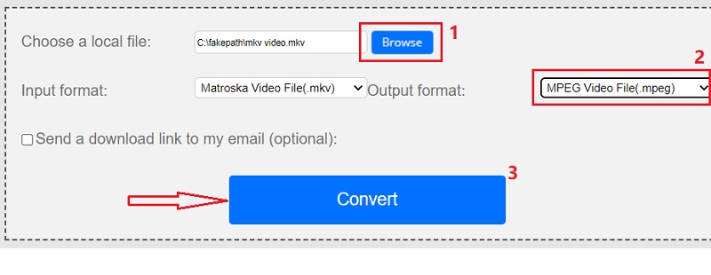 Convierta MKV a formato MPEG en línea