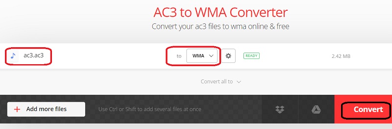 Convertir AC3 a WMA en línea