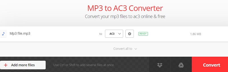 Hacer MP3 a AC3 con Convertio