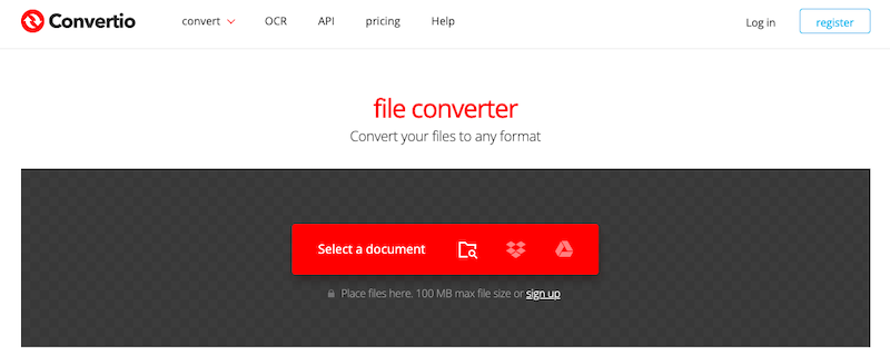 Use Convertio para convertir OGG a AIFF