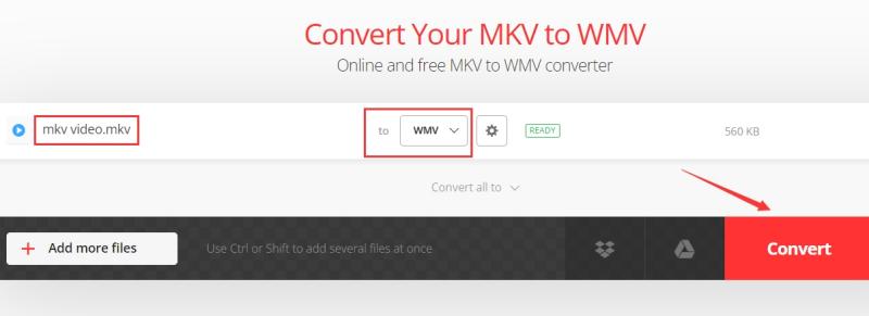 Convertir formato MKV a WMV en línea