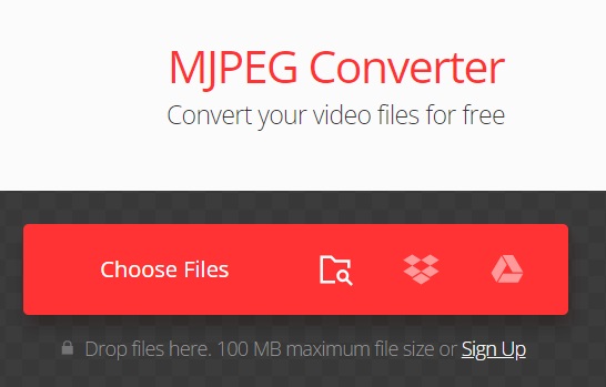 Utilice el convertidor Convertio MJPG para transcodificar archivos MJPG