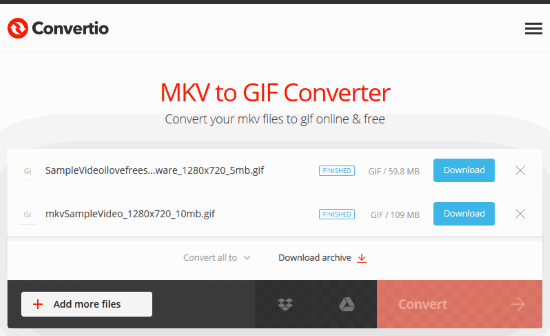 Convertir MKV a GIF en línea