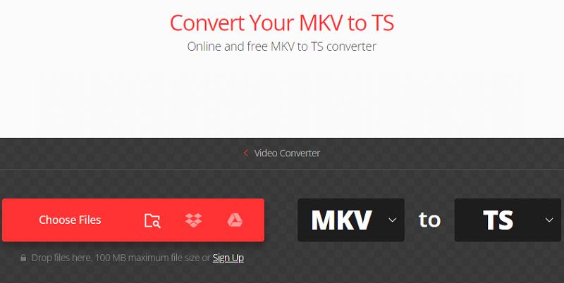 Convierta MKV a TS a través de Convertio