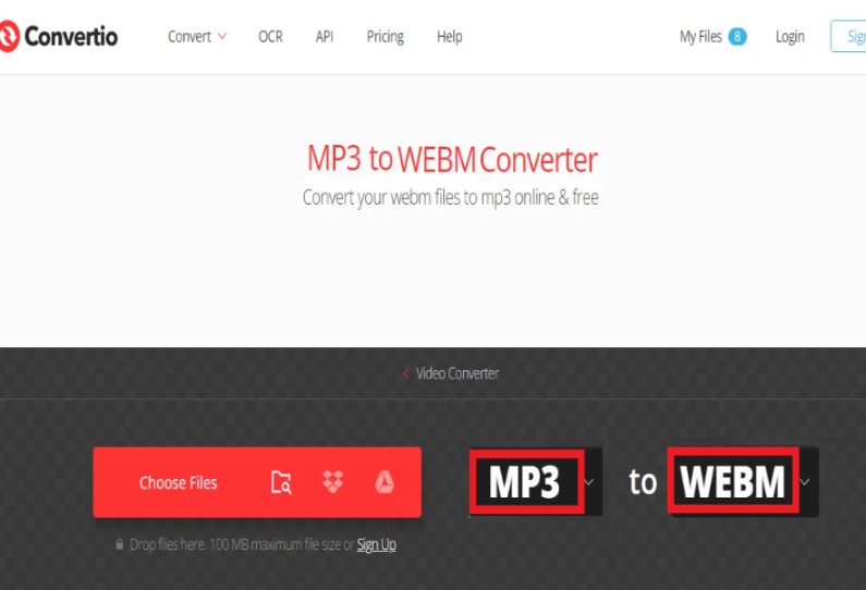 Convierta MP3 a WEBM en línea gratis