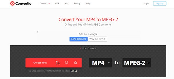 Convertir MP4 a MPEG2 en línea