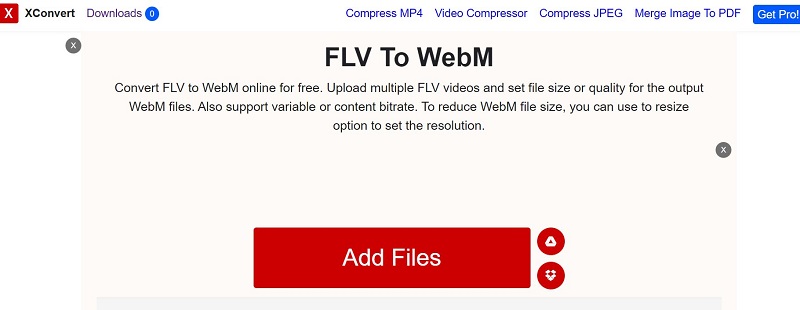 Convertidor FLV a WEBM en línea