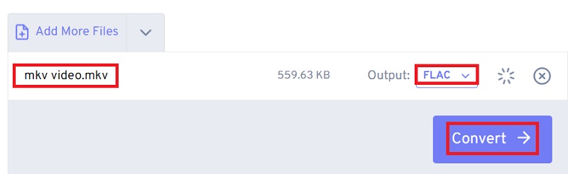 Use FreeConvert para transferir MKV a FLAC