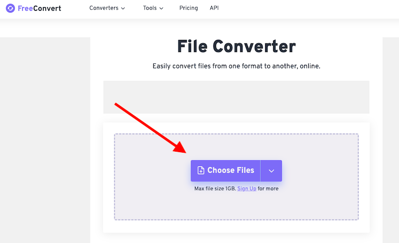 Use FreeConvert para convertir M2TS a MOV