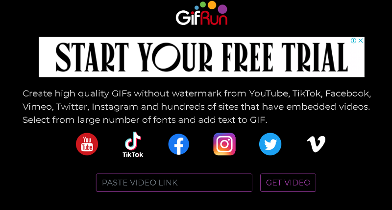 YouTube a GIF Maker GIFRun