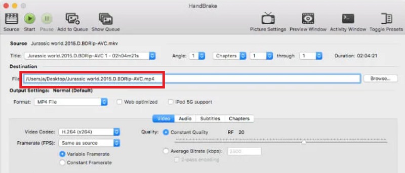 Use Handbrake para convertir archivos TS a MKV