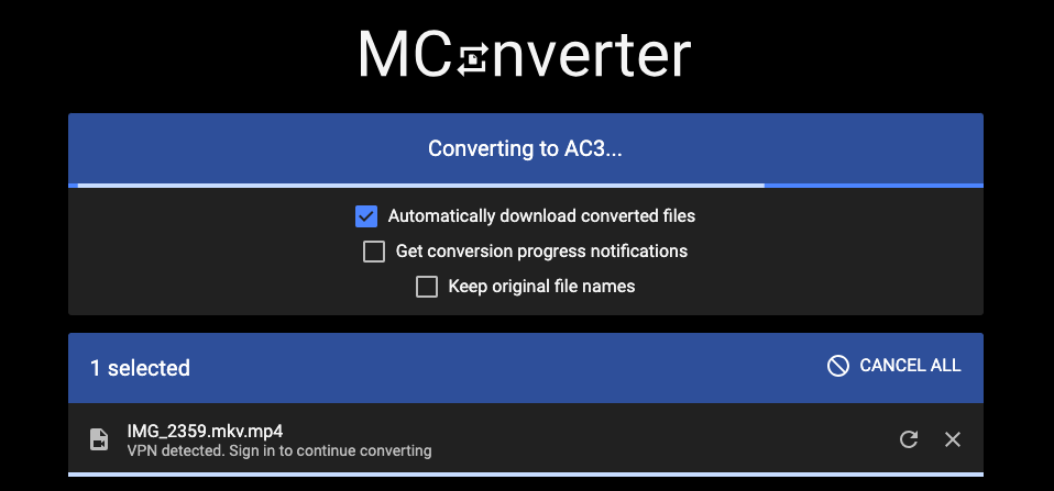 Convierta MKV a AC3 con MConverter