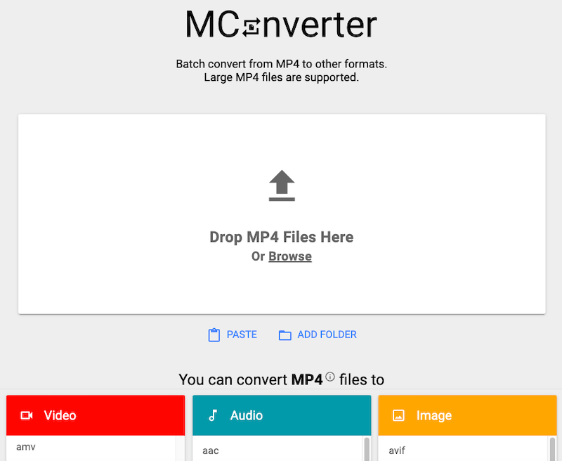 Use MConverter para convertir MP4 a AMV en línea