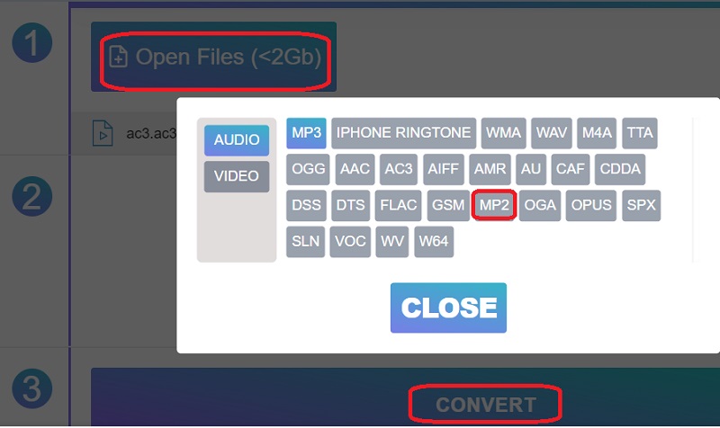 Convertir AC3 a MP2 en línea