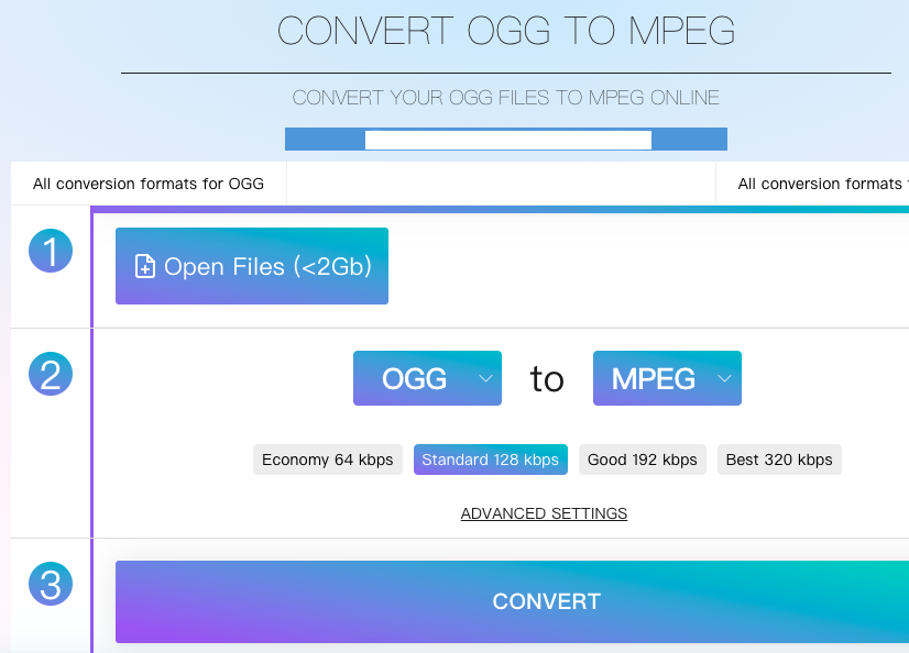 Convierta OGG a MPEG con Online-audio-convert.com