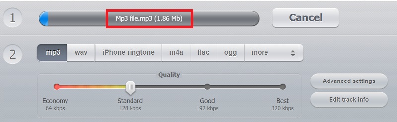 Hacer MP3 a MPEG4 en línea