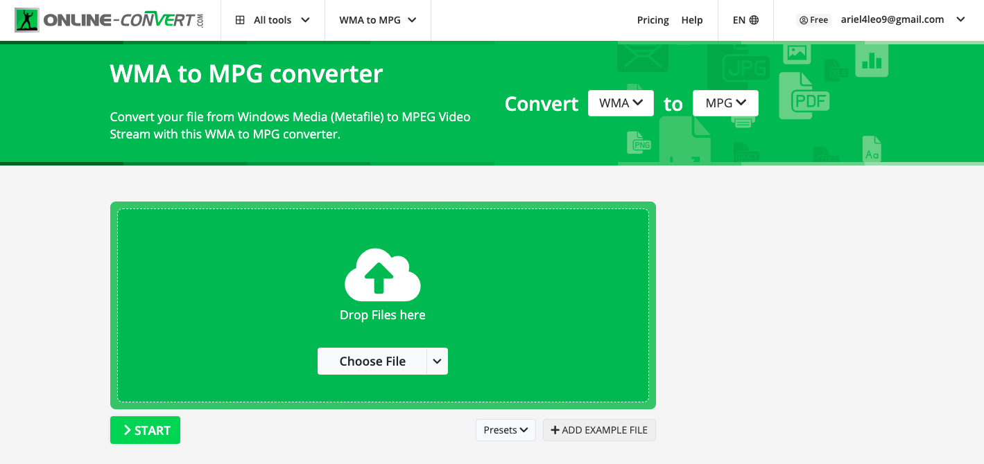 Convierta WMA a MPG con Online-convert.com