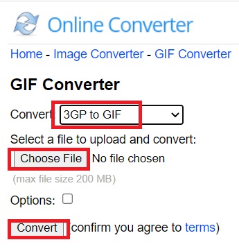 Convierte archivos 3GP en formato GIF gratis