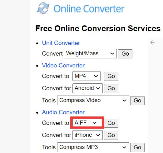 Convierte FLAC a AIFF gratis