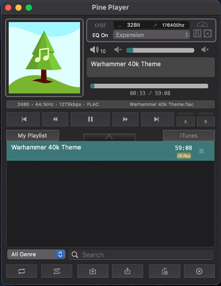 Use Pine Player para jugar FLAC en Mac