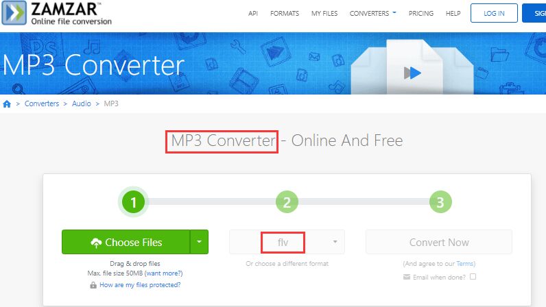 Convierta MP3 a FLV en línea